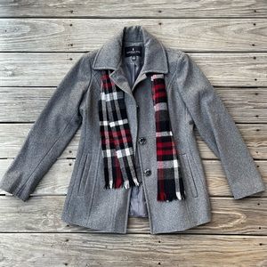 Grey London fog coat